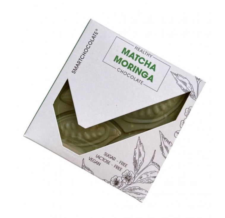 Веганский шоколад МАТЧА & МОРИНГА БЕЗ САХАРА
