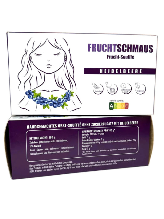 Frucht-Soufflee mit Heidelbeere gluten-free, ohne Zuckerzusatz - FruchtSchmaus GmbH
