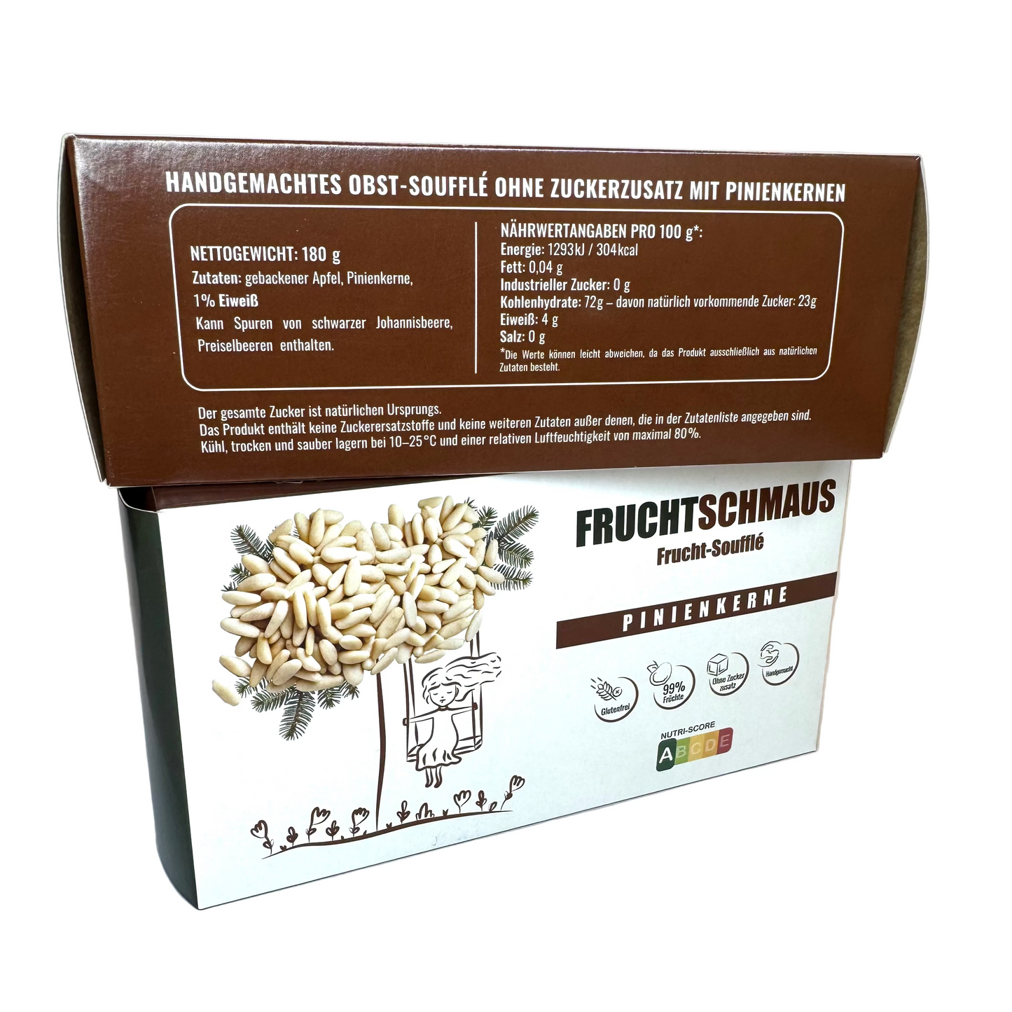 Frucht-Soufflee mit Pinienkerne gluten-free, ohne Zuckerzusatz