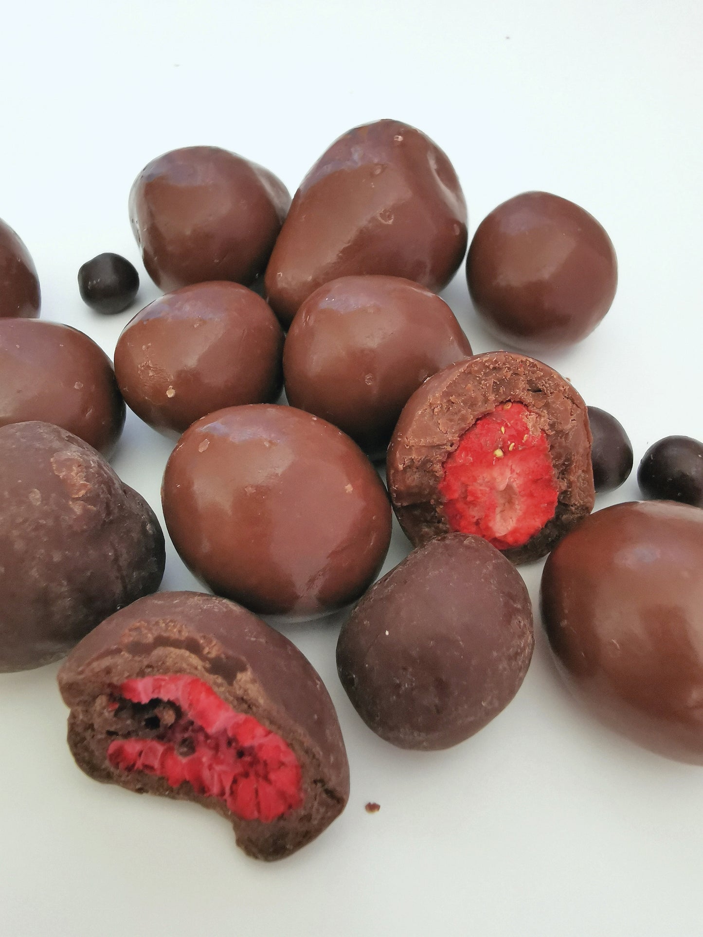 Himbeeren mit Schokolade, 70 gr