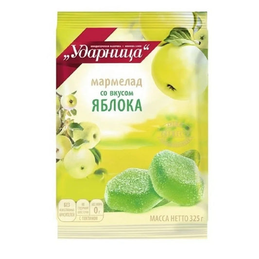 Fruchtgelee mit Apfelgeschmack von
Fabrik „Udarnitza" 325gr