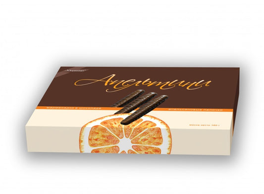 Orangenstäbchen in Schokolade
 150gr