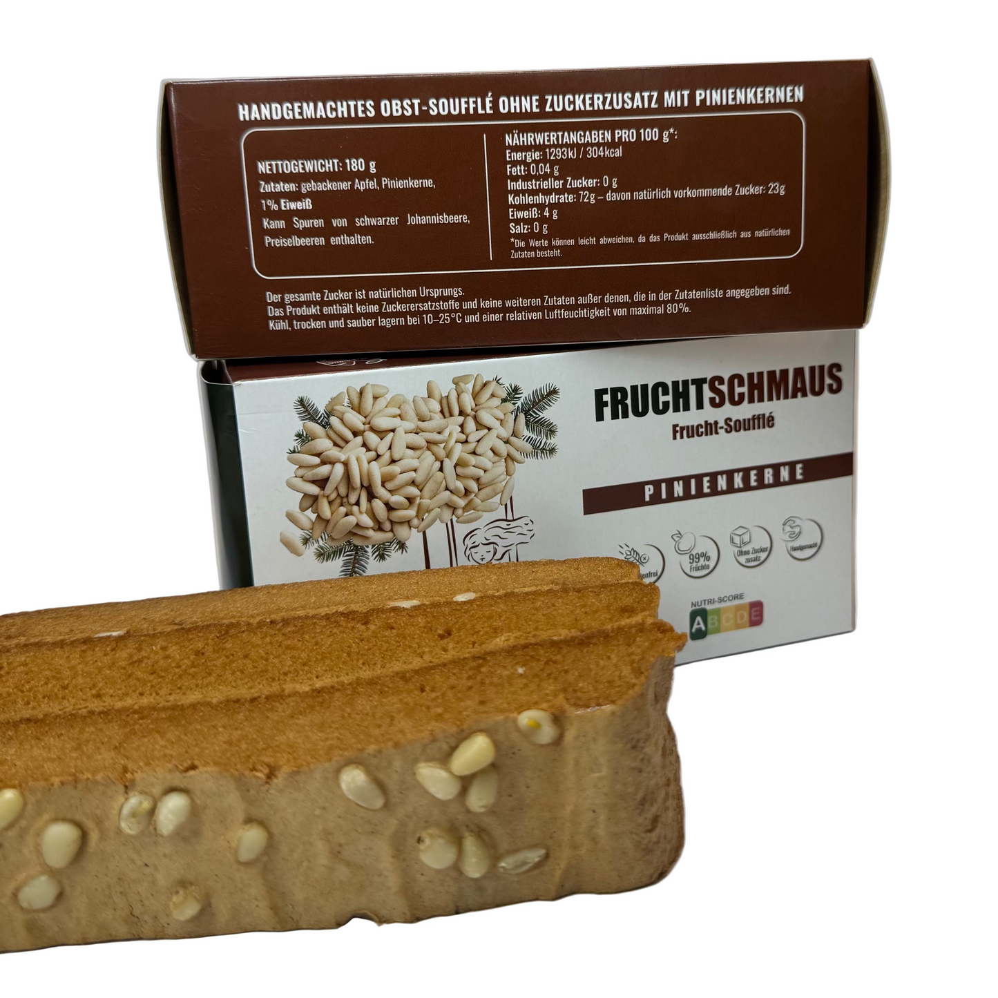 Frucht-Soufflee mit Pinienkerne gluten-free, ohne Zuckerzusatz